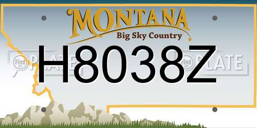 H8038Z Montana License Plate