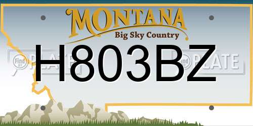 H803BZ Montana License Plate