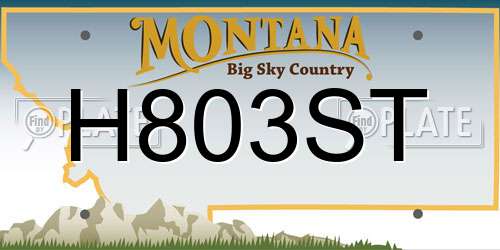 H803ST Montana License Plate