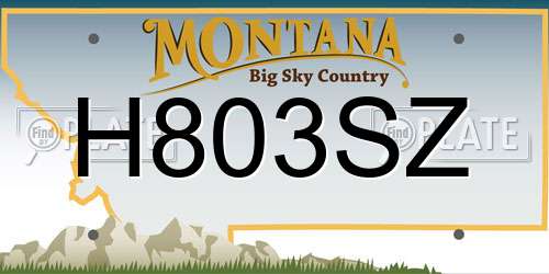 H803SZ Montana License Plate
