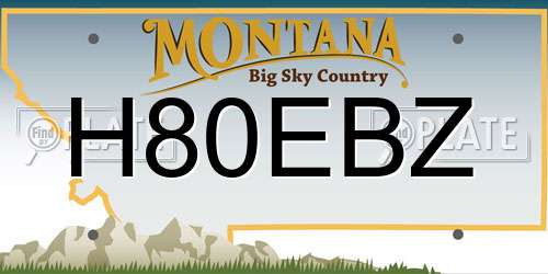 H80EBZ Montana License Plate