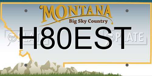 H80EST Montana License Plate