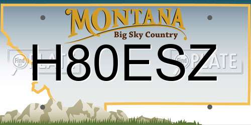 H80ESZ Montana License Plate