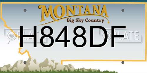 H848DF Montana License Plate