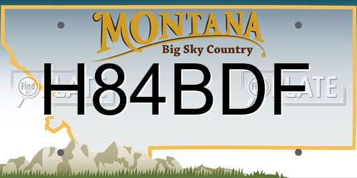 H84BDF Montana License Plate