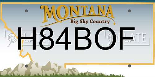 H84BOF Montana License Plate