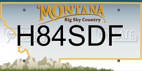 H84SDF Montana License Plate