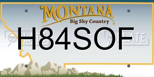 H84SOF Montana License Plate