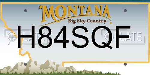 H84SQF Montana License Plate