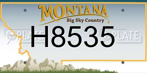 H8535 Montana License Plate