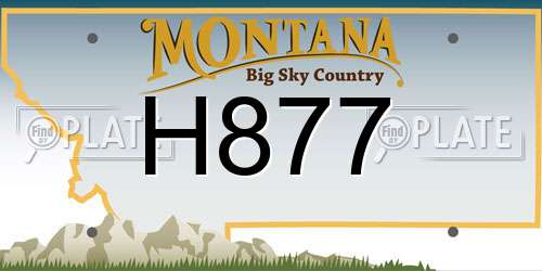 H877 Montana License Plate