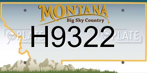 H9322 Montana License Plate