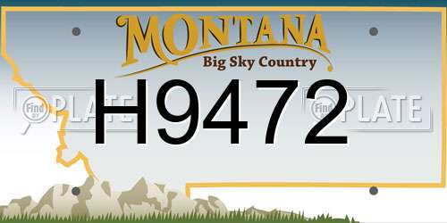 H9472 Montana License Plate