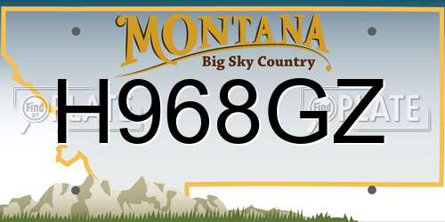H968GZ Montana License Plate