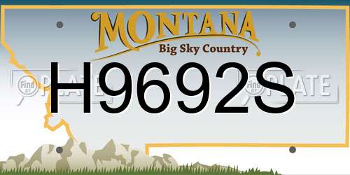 H9692S Montana License Plate