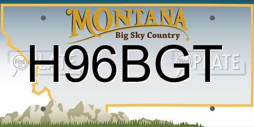H96BGT Montana License Plate