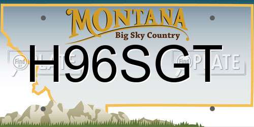 H96SGT Montana License Plate