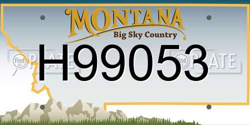 H99053 Montana License Plate