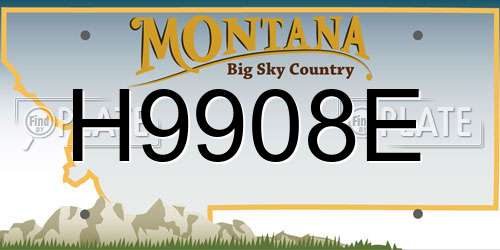 H9908E Montana License Plate