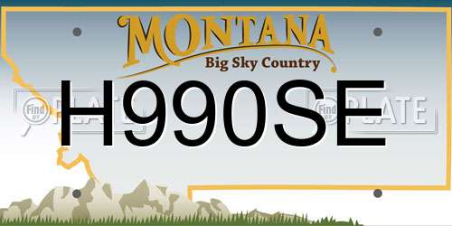 H990SE Montana License Plate
