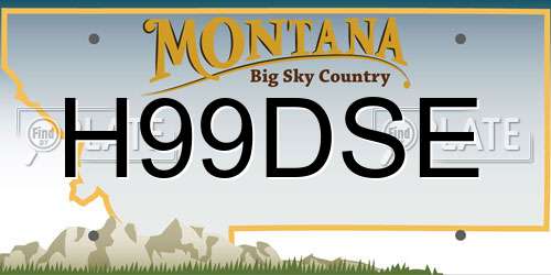 H99DSE Montana License Plate