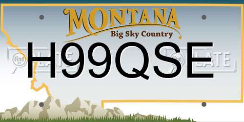 H99QSE Montana License Plate