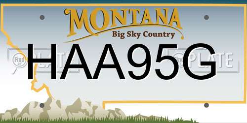 HAA95G Montana License Plate