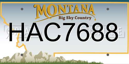 HAC7688 Montana License Plate
