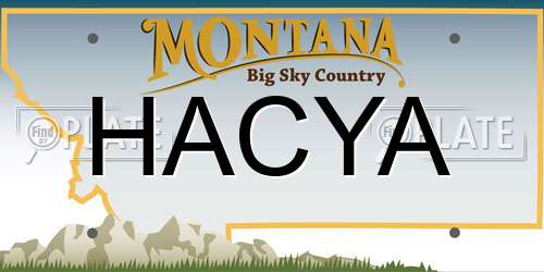 HACYA Montana License Plate