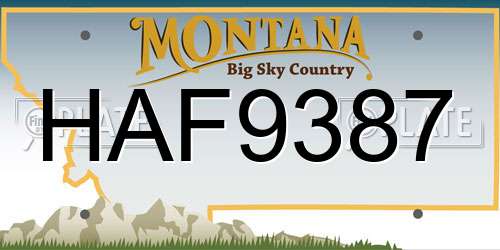 HAF9387 Montana License Plate