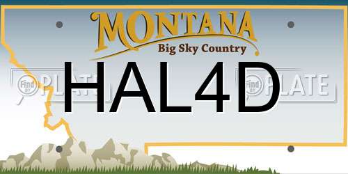 HAL4D Montana License Plate