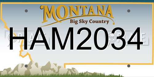 HAM2034 Montana License Plate