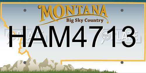 HAM4713 Montana License Plate