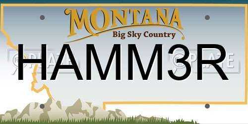 HAMM3R Montana License Plate