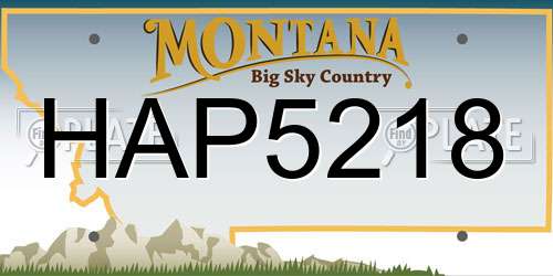 HAP5218 Montana License Plate