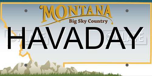 HAVADAY Montana License Plate