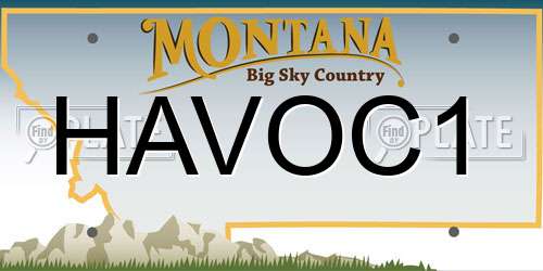 HAVOC1 Montana License Plate