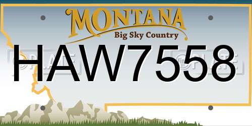 HAW7558 Montana License Plate