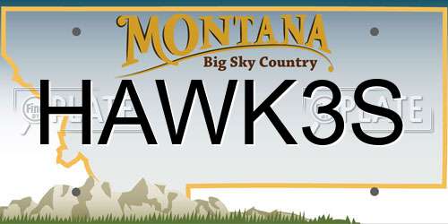 HAWK3S Montana License Plate