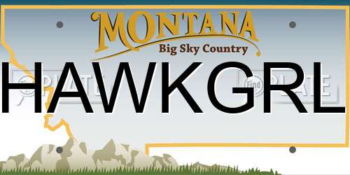 HAWKGRL Montana License Plate