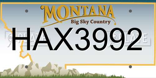HAX3992 Montana License Plate