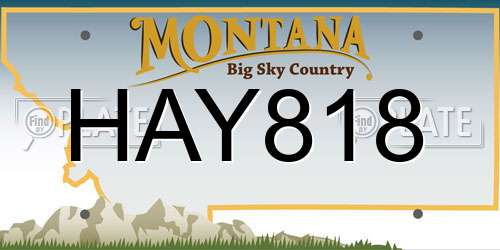 HAY818 Montana License Plate