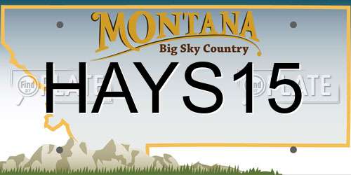 HAYS15 Montana License Plate