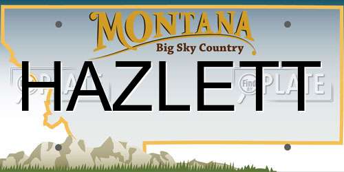 HAZLETT Montana License Plate