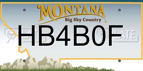 HB4B0F Montana License Plate
