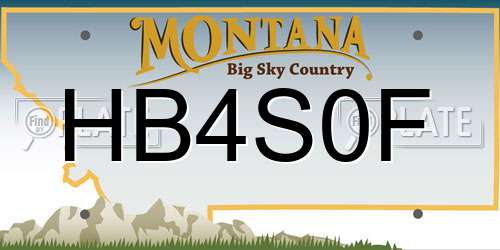 HB4S0F Montana License Plate