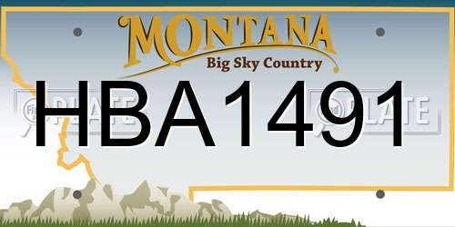 HBA1491 Montana License Plate