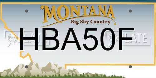 HBA50F Montana License Plate