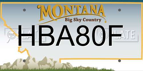 HBA80F Montana License Plate