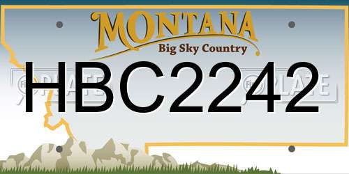 HBC2242 Montana License Plate